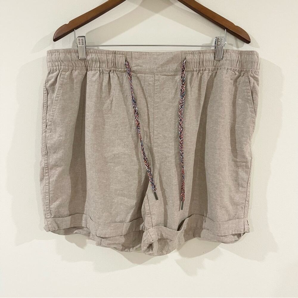 Eddie Bauer Linen Blend Shorts Women's Plus Size XXL Beige